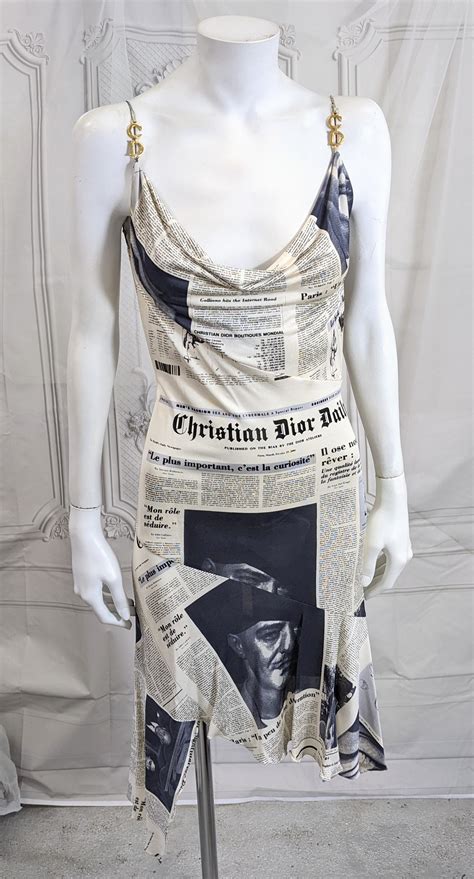 dior newspaper print dress|galliano newspaper dress.